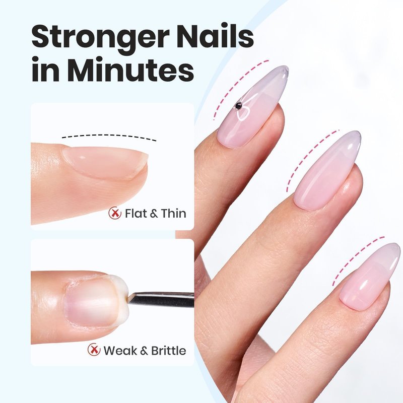 Beetles Builder Gel for Nails 2Pcs, 7 in 1 Clear Building Gel Set HEMA-FREE & TPO FREE with Nail Brush, for Strengthening Natural Nail Apex & Extension DIY Salon at Home,UV LED Lamp Cured