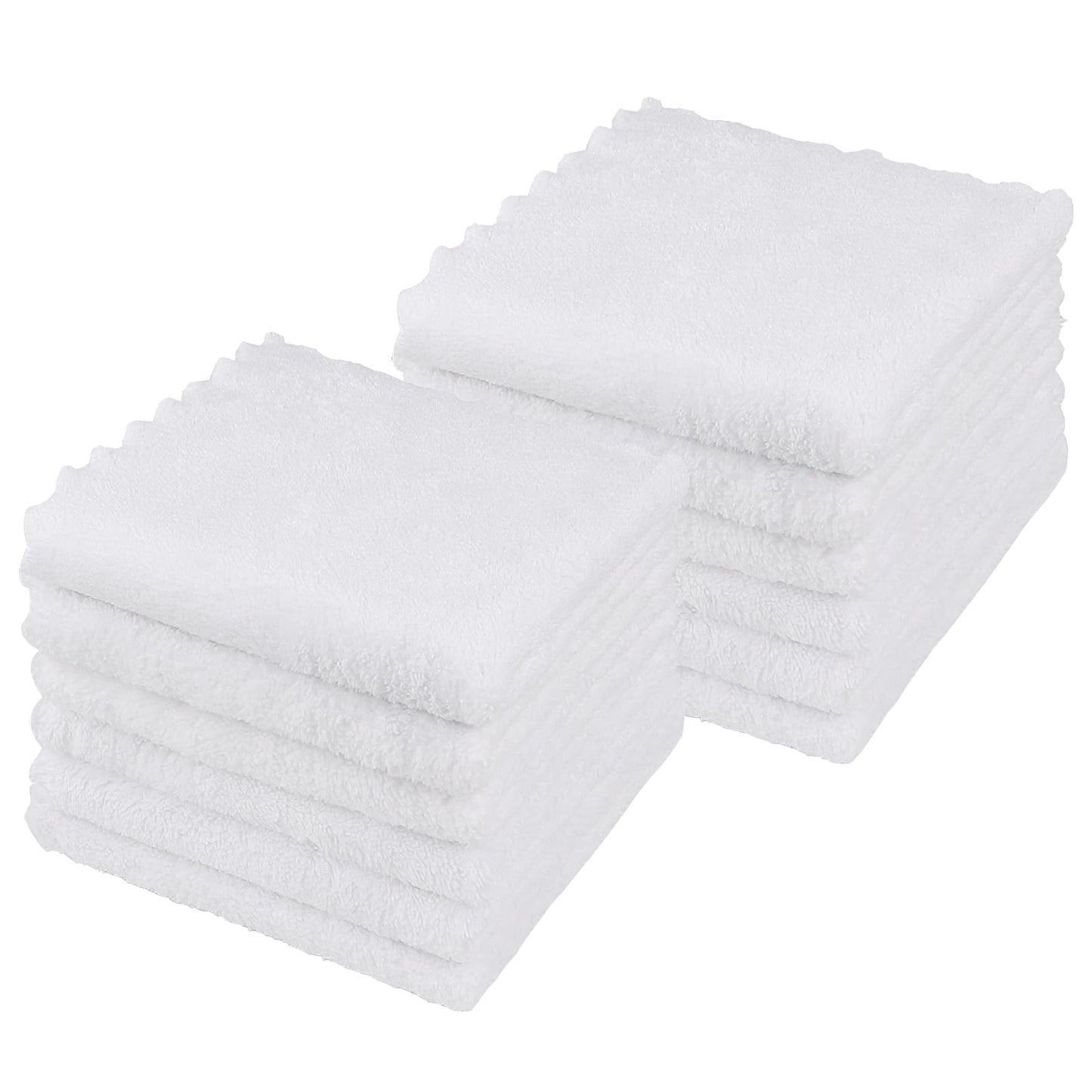 Orighty Ultra Soft Washcloths 12 Pack, Premium Microfiber Towel Sets 12 x 12 inches, Absorbent and Quick Drying Coral Velvet Washcloth, Multi-Purpose Wash Cloths for Bathroom, Hotel, and Gym (White)