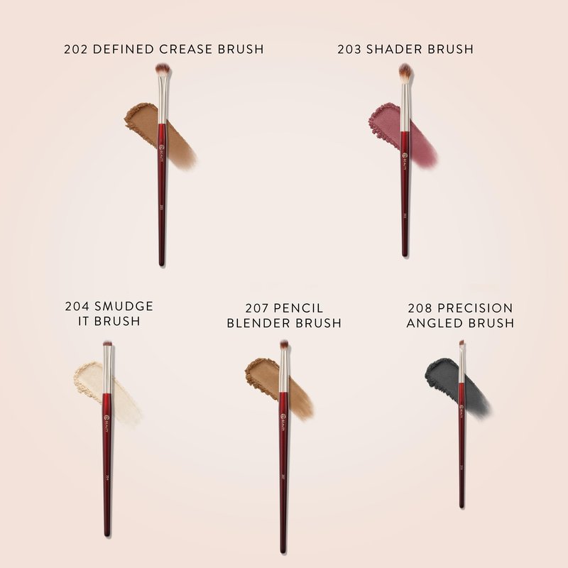 BK BEAUTY - BRUSH SET FOR HOODED OR SMALLER EYES (5PC) - Eyeshadow Brush Set for Blending, Smudging & Defining Eyeshadow and Eyeliner | Premium Eye Makeup Brushes for Precise Application