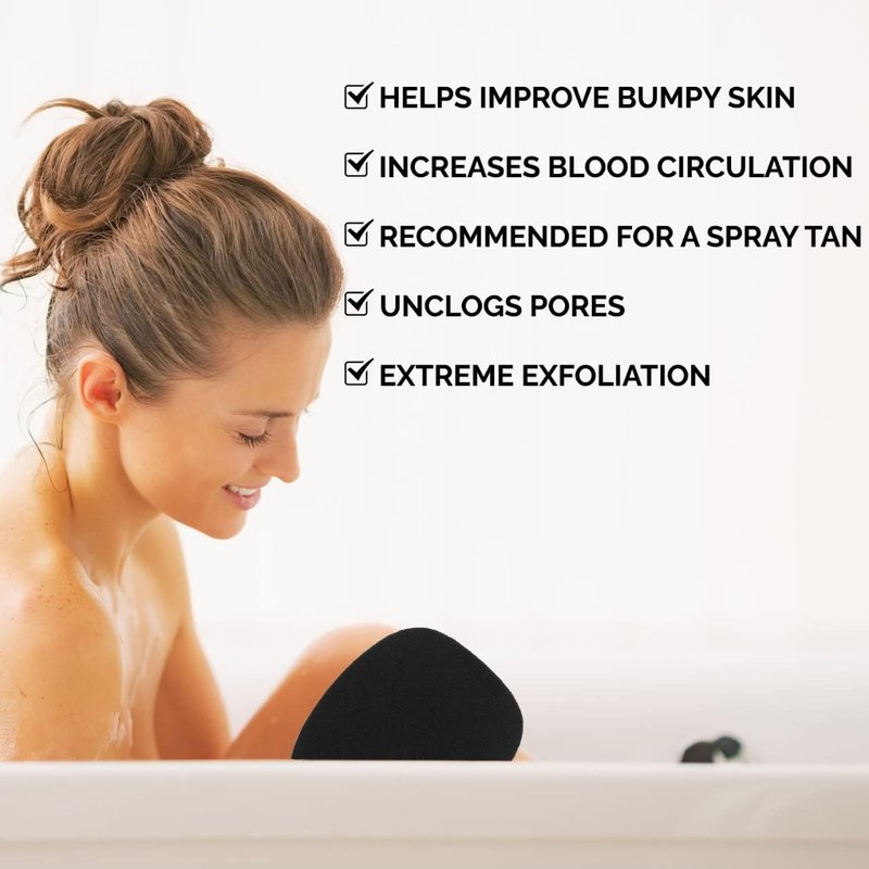 Exfoliating Body Scrub for Bath and Shower Use - Face Scrubber and Body Exfoliator Mitt, Dead Skin Remover - Exfoliating Glove Shower Scrub for Men and Women - Pair Black
