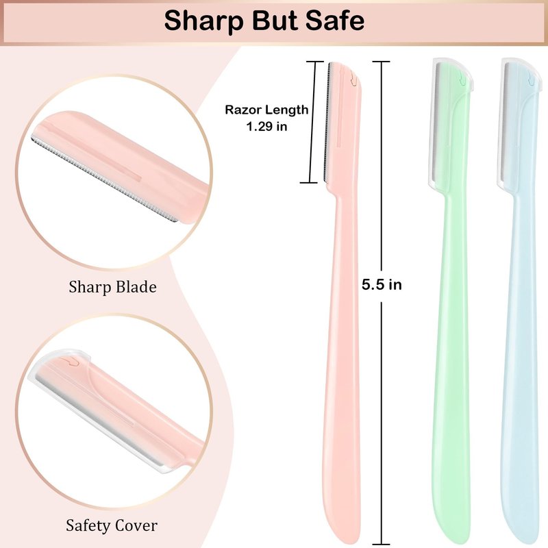 Revahope 12 Pieces Eyebrow Razor, Dermaplane Razor with Blade Cover Face Razors for Women, Dermaplaning Tool for Face Peach Fuzz Face Shaver for Women and Men, Safe and Newbie Friendly