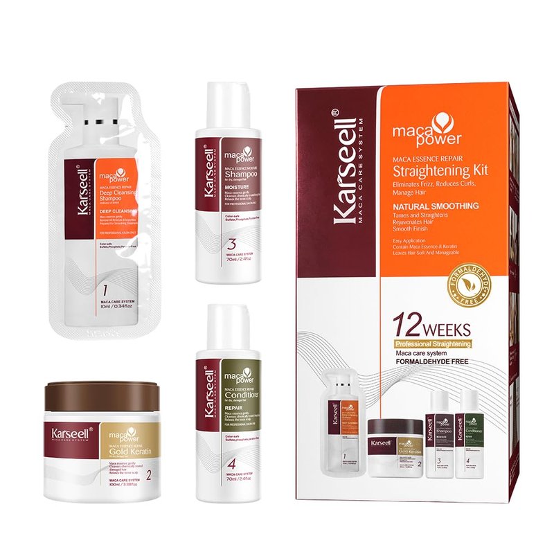 Karseell Maca Essence Hair Treatment Kit - 12 Weeks of Professional Straightening for All Hair Types