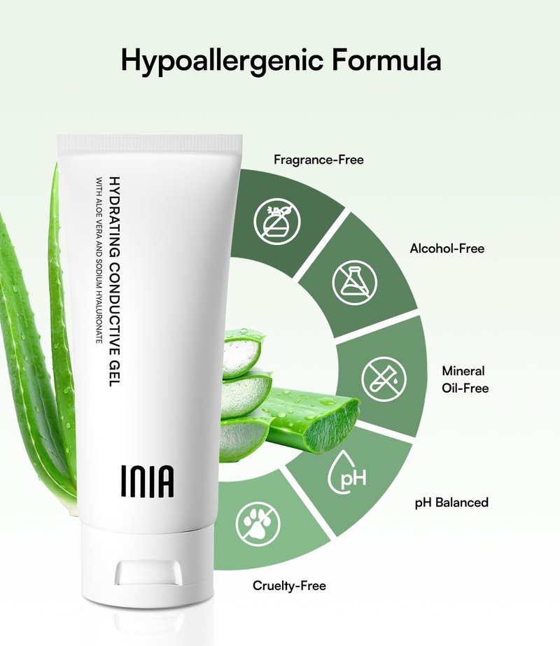 Micro-Current Conductive Gel - Hydrating Primer with Hyaluronic Acid for Facial & Body Care | 10.56 Fl Oz