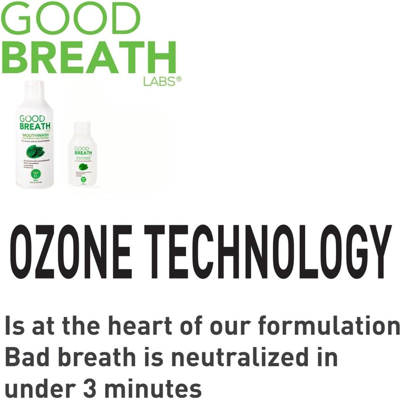 Goodbreath Mouthwash - Mint Oral Rinse for Chronic Halitosis - Ozone Technology Treatment | Alcohol-Free | 2 Pack
