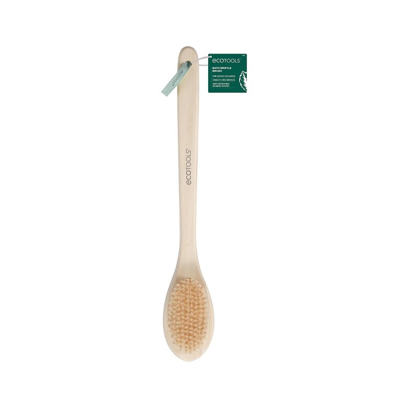 EcoTools Bath Brush - Long Handle Exfoliating Shower Brush for Back & Hard-to-Reach Areas | Vegan, Cruelty-Free Nylon Bristles