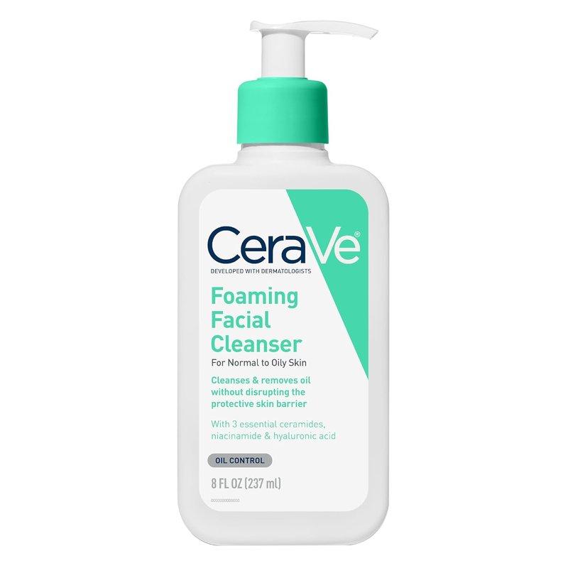 CeraVe Foaming Facial Cleanser - Daily Oil Control Face Wash with Hyaluronic Acid & Ceramides | 16 Fl Oz