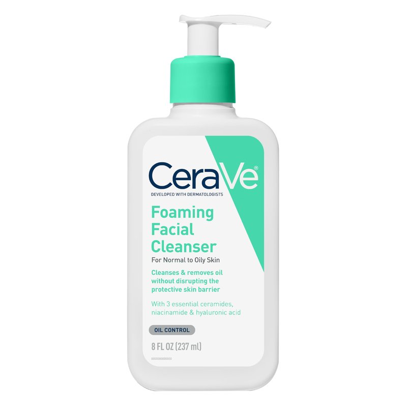 CeraVe Foaming Facial Cleanser, Daily Face Wash for Oily Skin, Hyaluronic Acid + Ceramides + Niacinamide, Fragrance Free, Non-Drying Oil Control Face Wash, 16 Fluid Ounces