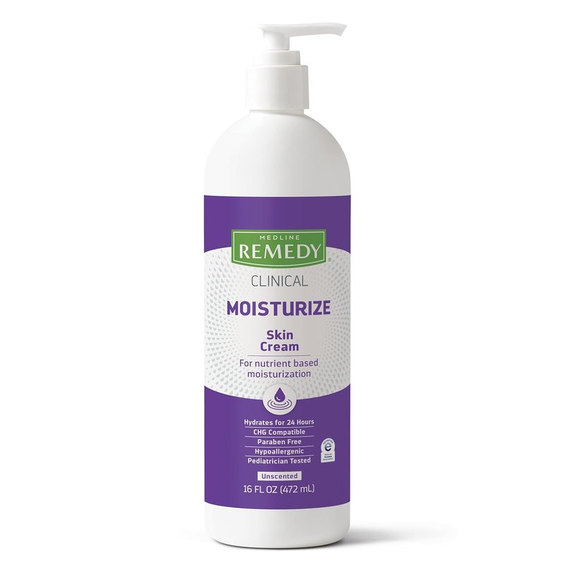 Medline Remedy Nourishing Skin Cream - Unscented Paraben-Free Moisturizer | 16 Fl Oz