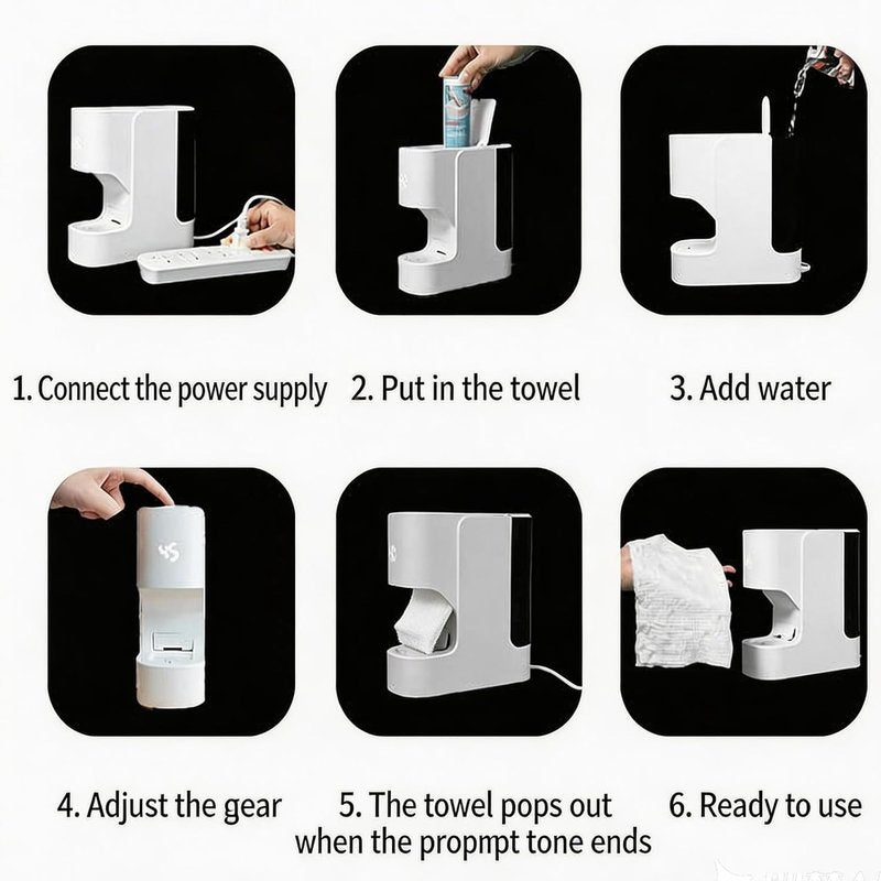 Automatic Hot Towel Dispenser by [Brand Name] - Adjustable Temperature & 5-Second Heating | Ideal for Spa, Salon, Home Use (Includes 1 Barrel of 20 Towels)