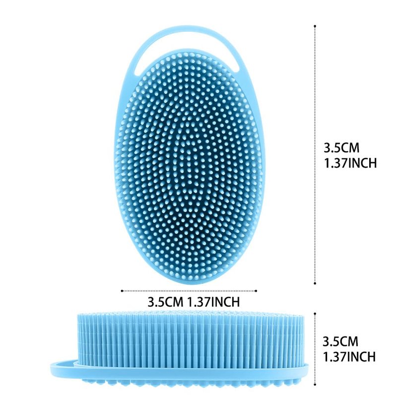 Silicone Body Scrubber,Loofah Exfoliating Body Scrubber,Bath Brush,Set of 3 Soft Body Scrubber,Deep Pore Cleansing,Long Lasting and Durable,Bristles Suitable for Sensitive Skin and Scalp
