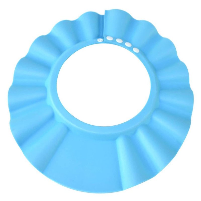 Baby Shower Cap Soft Adjustable Baby Bath Head Cap Visor for Washing Hair Shower Bathing Protection Bath Cap for Toddler, Kids, Children (Blue)