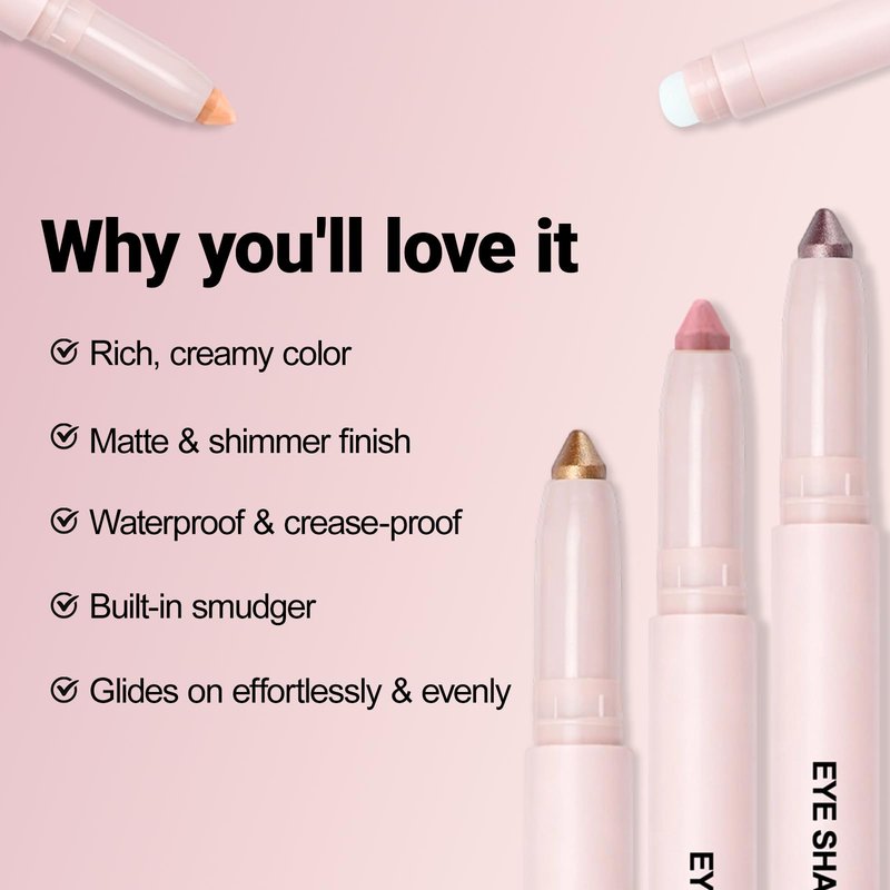 Erinde Plum Brown Eyeshadow Stick, Waterproof Shimmer Eye Shadow Sticks, Cream Eye Shadow Pencil Crayon, Buildable & Blendable Long-Lasting Eyeshadow for Women, Vegan & Cruelty-Free, B10