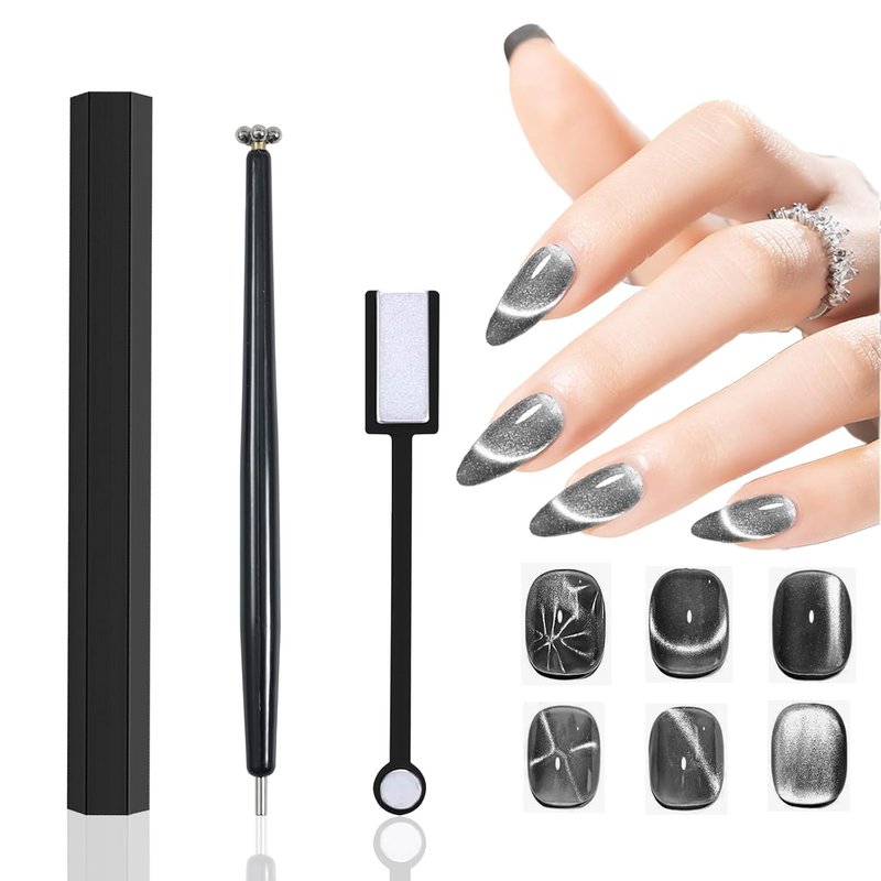 Cat Eye Nail Art Magnet Tools - 3pcs Strong Magnetic Nail Polish Applicators for Stunning Salon Designs