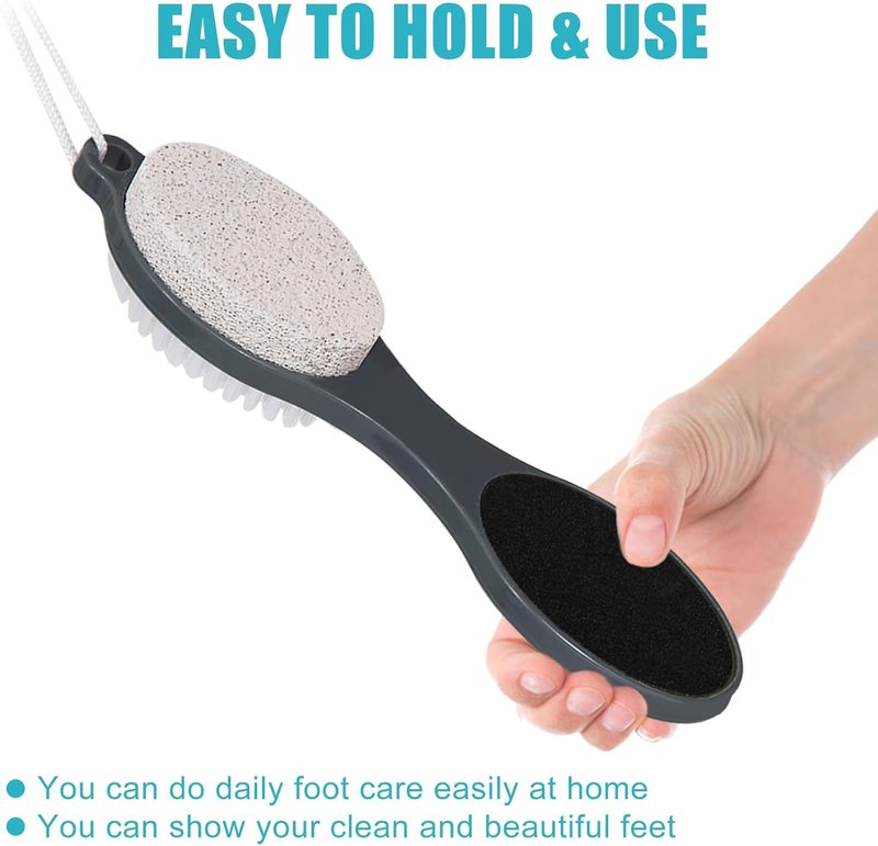 Callus Remover Foot File - 4 in 1 Pumice Stone & Scrubber for Home Foot Care | 2 Pcs Grey Set
