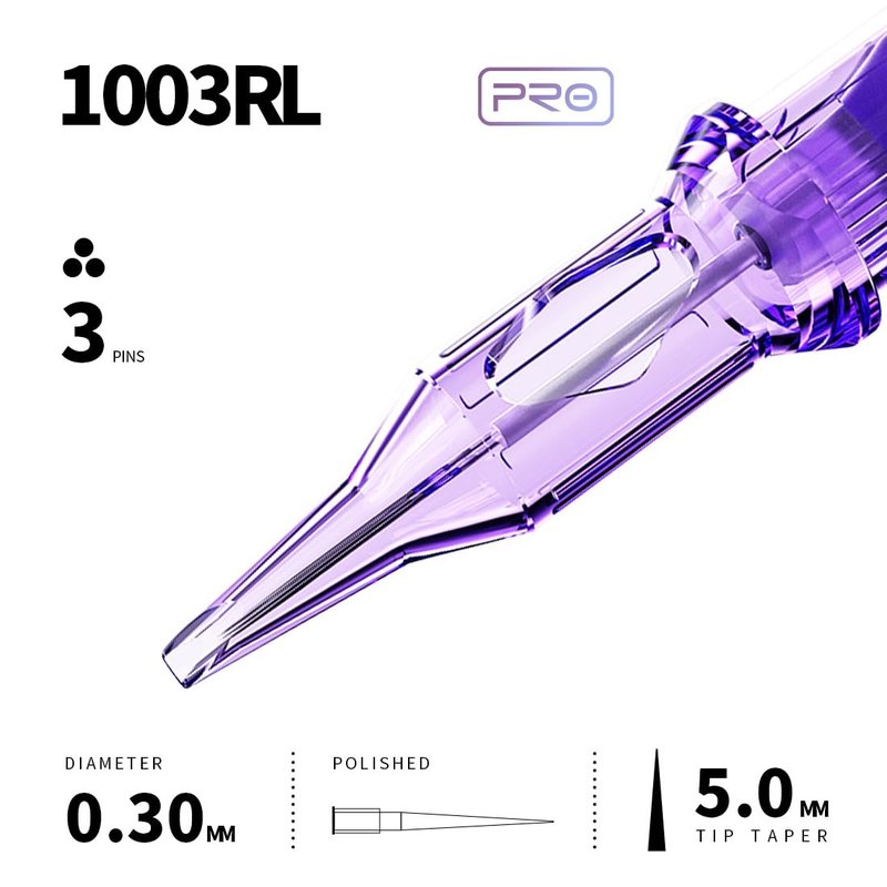 Mast Pro Tattoo Cartridges 1003RL 20Pcs Disposable Needles Bugpin #10 3 Round Liner Size