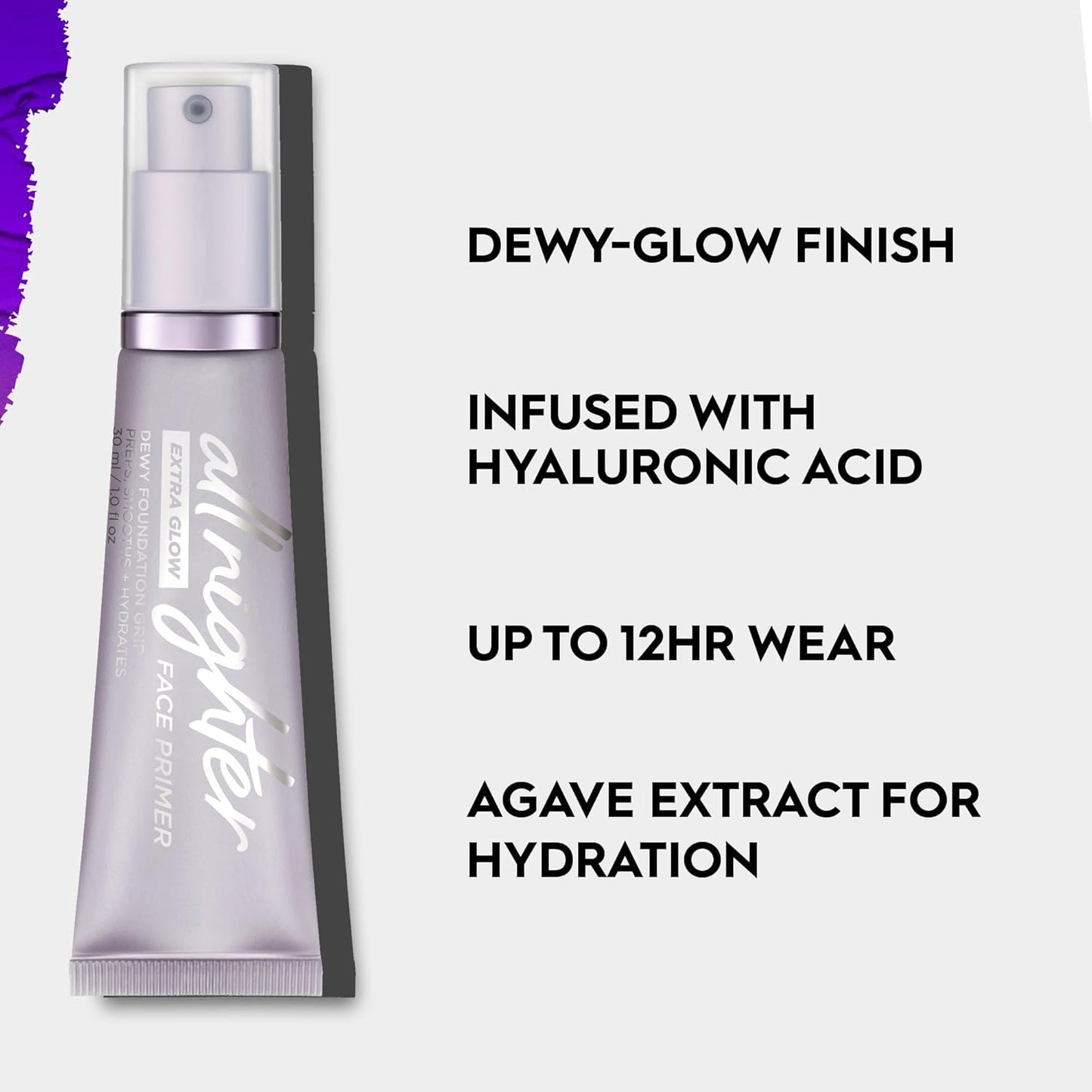 Urban Decay All Nighter Extra Glow Face Primer - Hydrating & Smoothing Makeup Base with Hyaluronic Acid - 1 fl oz
