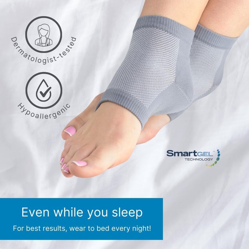 NatraCure Vented Heel Sleeves - SmartGel Hydration for Moisturizing Relief | Comfortable Fit