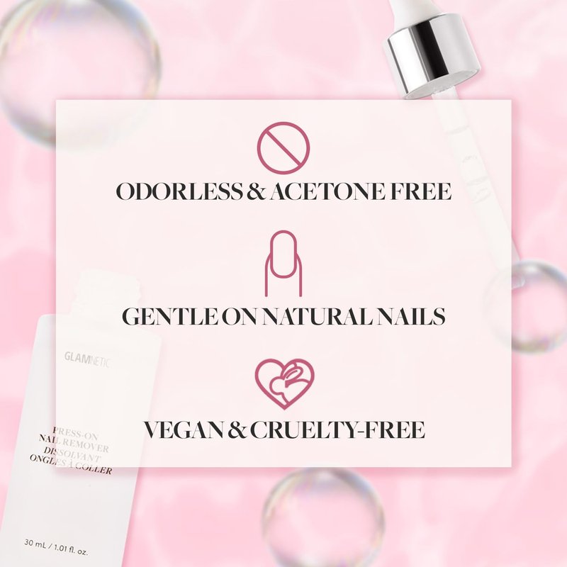 Glamnetic Brush-On Nail Glue & Odorless Remover | Super Strong, No Acetone, Gentle Formula