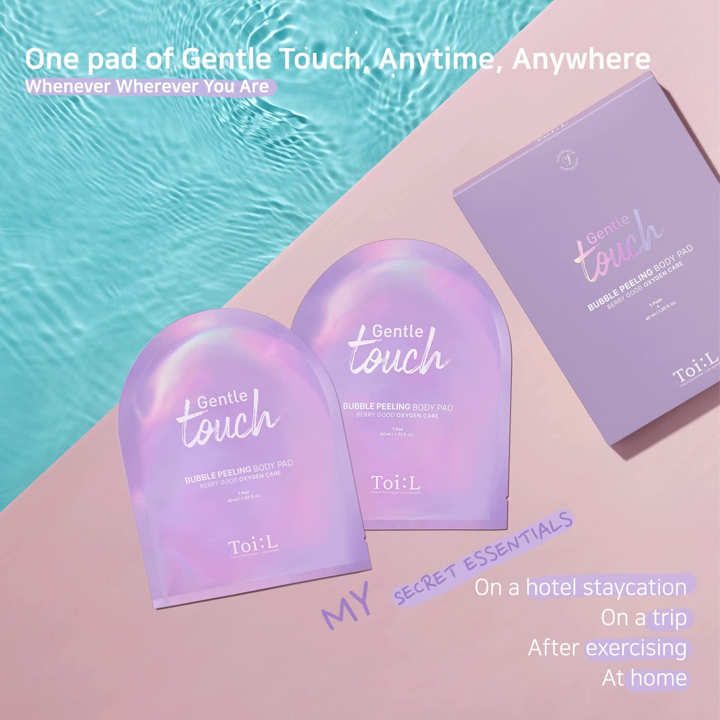 Toi:L Gentle Touch Bubble Peeling Body Pad(5pads), Body Scrub, Exfoliating Mitt for Body, Exfoliating Gloves, washcloth, Body loofah, Dense Bubble Bath, Bath Shower, kp Bump Eraser