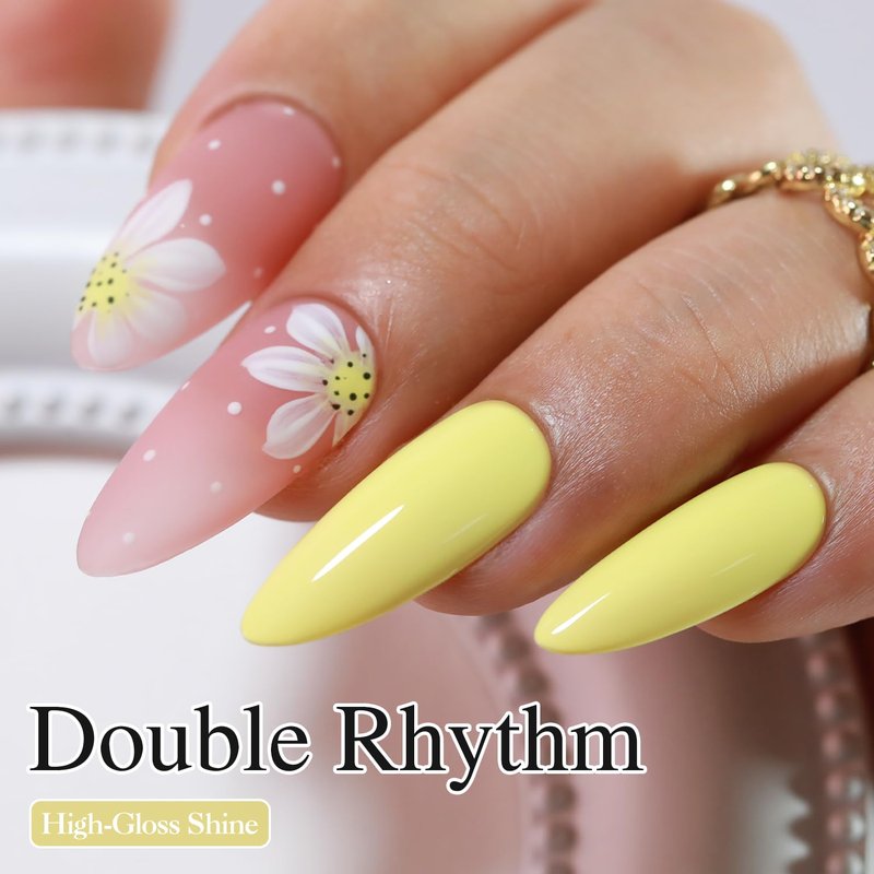 Double Rhythm 15ML Gel Nail Polish Pure Sheer Same Color Same Bottle Soak Off Gel Polish Art Manicure Salon DIY at Home for Women (Light Yellow-A1395)
