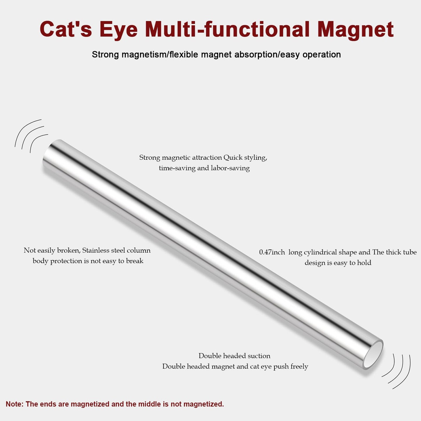 YECIRALA 4 Pieces 3D Cat Eye Nail Art Magnets Tool Set For Cat Eye Nails Polish Magnet Wand Magnetic Pen For DIY Gel Polish Nail Art Designs Magnets Double Ended Magnet Wand Magnet Sticks