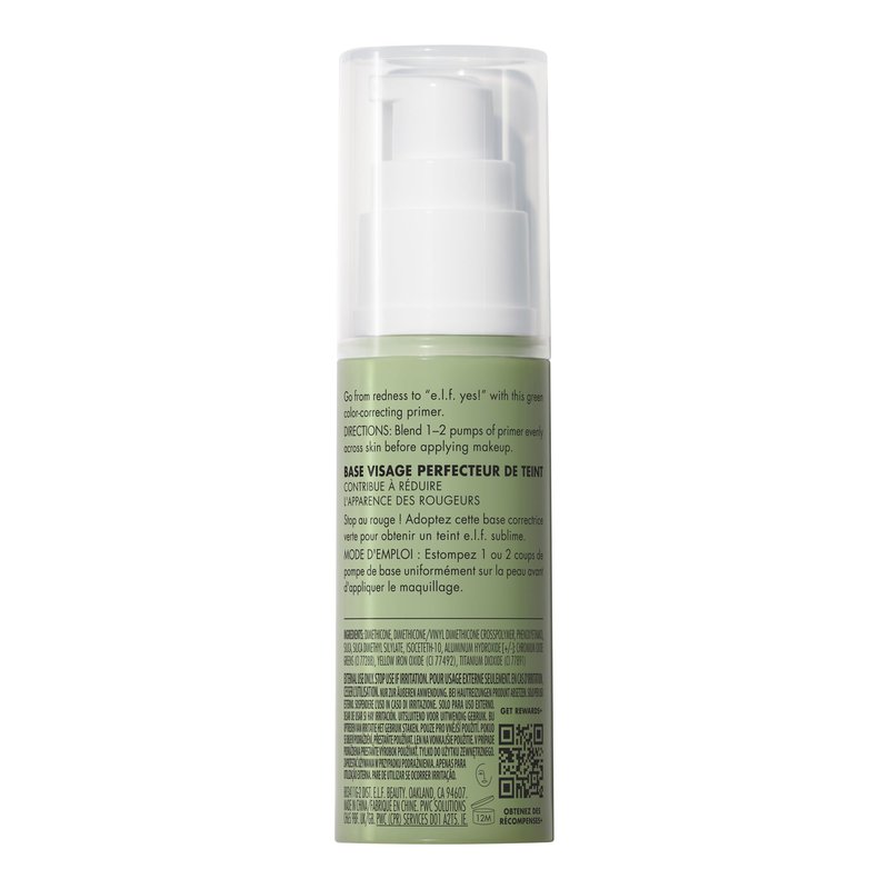 e.l.f. Tone Adjusting Face Primer, Makeup Primer For Neutralizing Uneven Skin Tones & Redness, Grips Makeup To Last, Vegan & Cruelty-free, Large