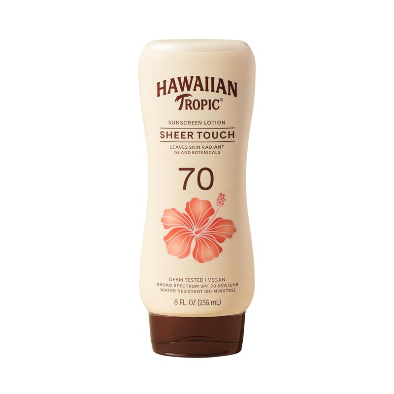 Hawaiian Tropic Sunscreen SPF 70 - Sheer Touch Lotion, Broad Spectrum, Oxybenzone Free | 8 Fl Oz