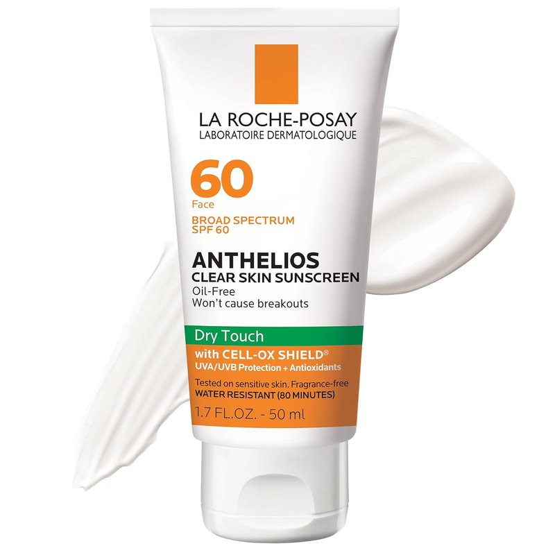 La Roche-Posay Anthelios Clear Skin Sunscreen - SPF 60, Oil-Free, Non-Greasy, Travel Size | Broad Spectrum Protection