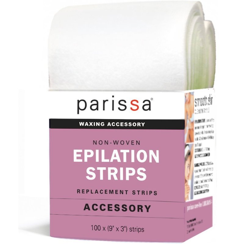 Parissa Epilation Strips - Non-Woven Waxing Strips for All-Over Hair Removal | 100% Biodegradable & Reusable | 100 Count