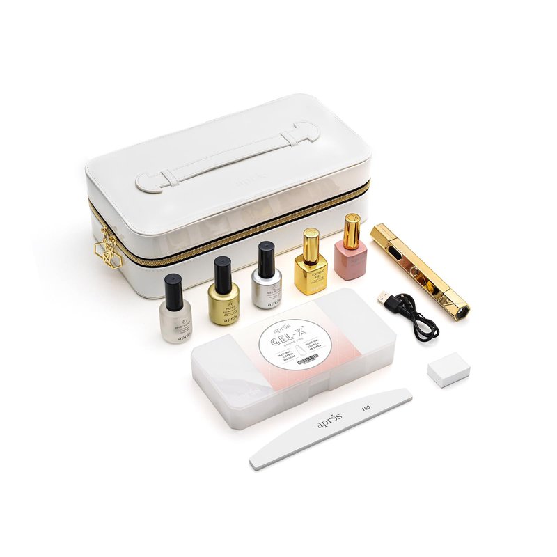 Apres Ombre Gel-X® Nail Extension Kit, 14 sizes 00-9, Premium Quality, Professional Nail Tips Starter Kit (Natural Coffin Medium)