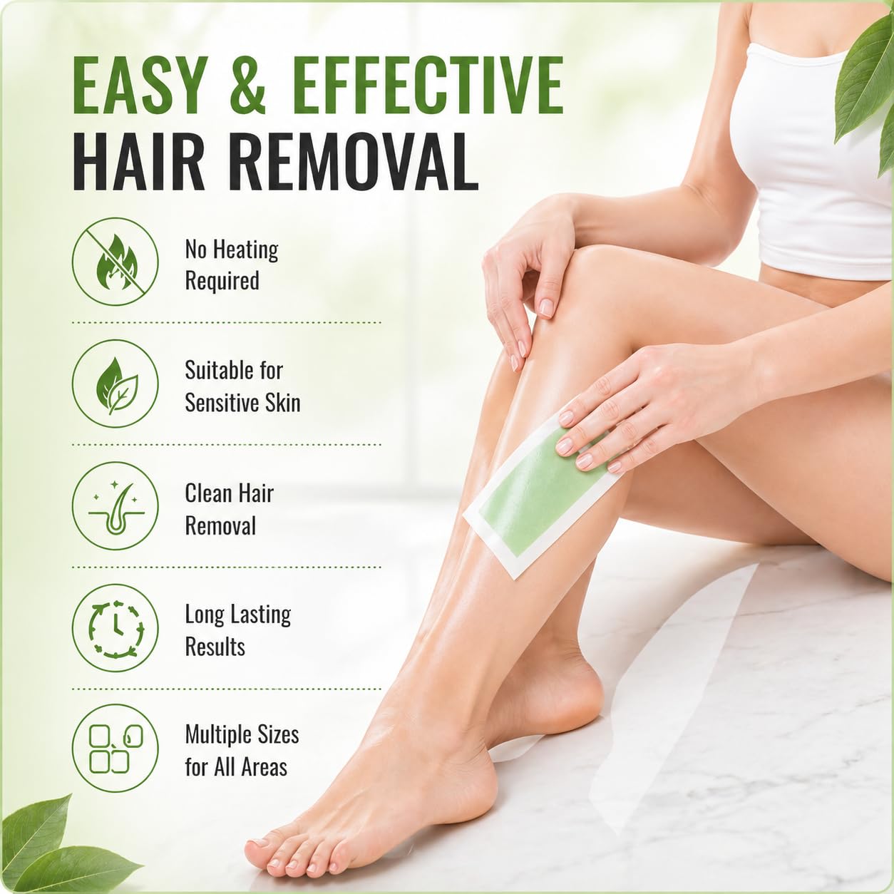 Wax Strips Body Hair Removal 120 Strips Bikini Waxing Strips Dual Sides Brazilian Wax Strip Arms Legs Underarm Back Ready to Use Waxing Kit for Women Men Face