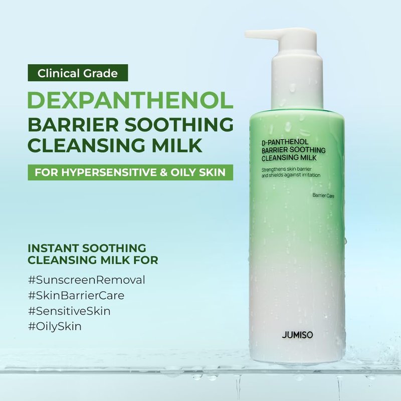 JUMISO Ceramide Cleansing Milk for Sensitive Skin – D-Panthenol Soothing Face Wash, Melts Sunscreen & Makeup – No Double Cleanse Needed, Ophthalmologist Tested, Tear-Free – Fragrance-Free, 10.14 fl oz
