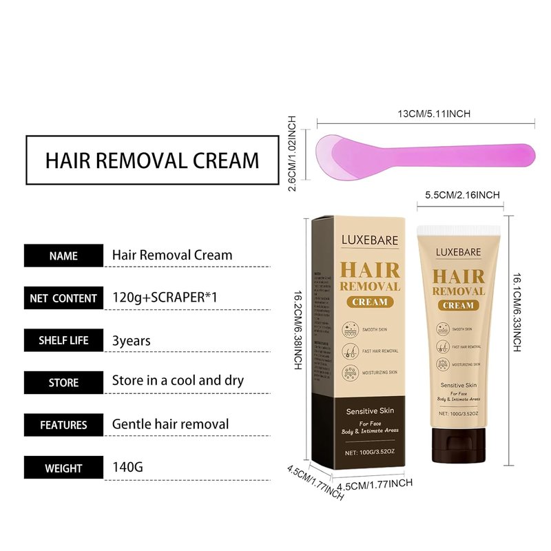 Regine Switzerland Hair Removal Cream - Sensitive Skin Formula for Face, Body & Bikini Area | Fragrance-Free, 100g
