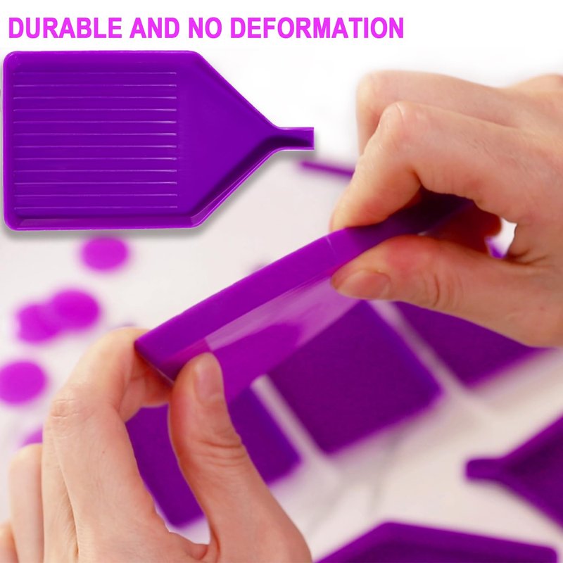13pcs Diamond Painting Art Accessories, V-Shaped Corner Opening Diamond Art Trays Kits for Adults with Diamond Painting Pen and Wax Glue, Rhinestone Bead Tray for Diamond Painting Dotz Tools Storage
