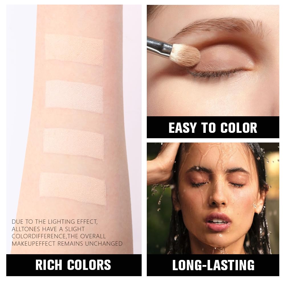 Skiennix Vanilla Nude Eyeshadow Palette - Matte & Shimmer Shades for Natural Everyday Makeup | 4 Colors