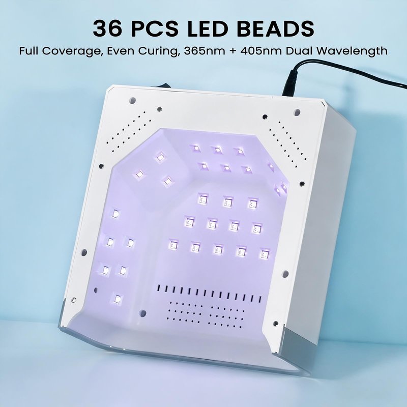 NAILGIRLS 150W UV Nail Lamp, Fast Curing UV Light for Gel Nails Salon Results at Home, 36 LED, No Heat Spikes, 4 Timers, Large Space for Beginners DIY Nails & Professionals, Auto Sensor, LCD Display
