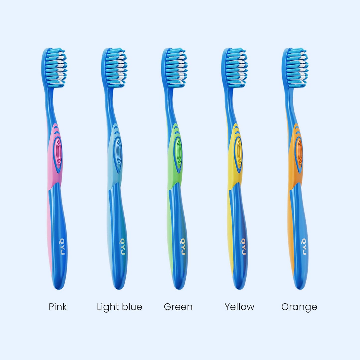 QYJ Manual Medium Bristles Toothbrush for Adults,Whitening Toothbrush with Spiral Medium Bristles for Smoke Tea Coffee Stain, Deep Plaque Removal, Rounded Bristle Tips for Gentle Cleaning, 5 Pack