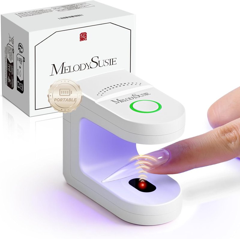 MelodySusie Cordless UV Nail Lamp - Mini Rechargeable LED Light with Smart Sensor & 2 Timers | Perfect for Soft Gels & Rhinestone Glue