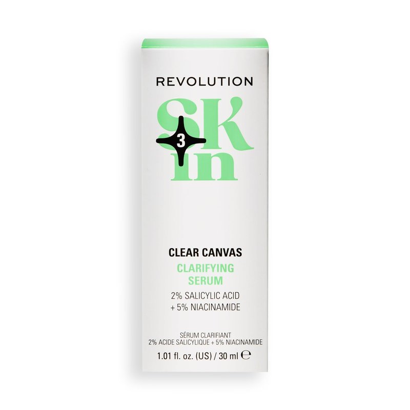 Revolution Skin, Clear Canvas 5% Niacinamide & 2% Salicylic Acid Clarifying Face Serum, Helps Even Skin Tone, Vegan & Cruelty-Free, 1.01 fl oz