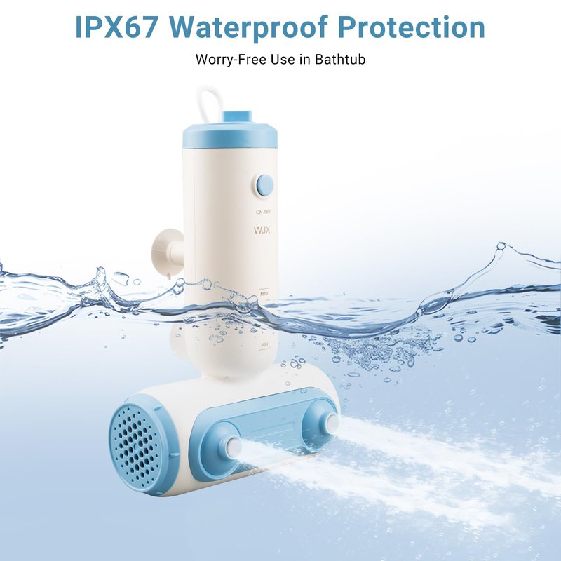 Portable Jet Spa for Bathtub - Electric Bath Jets for Tub with Dual Hydro Massage Nozzles & Soothing Bubbles, Adjustable Whirlpool Effect for Relaxing Home Spa Experience (blue white)