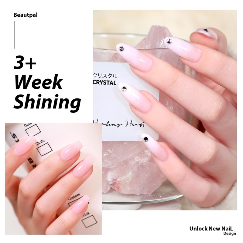 Larvall BEAUTPAL Jelly Pink Gel Nail Polish 15ML Sheer Neutral UV Light Cure Gel Polish for Nail Art DIY Manicure and Pedicure at Home, Color 013