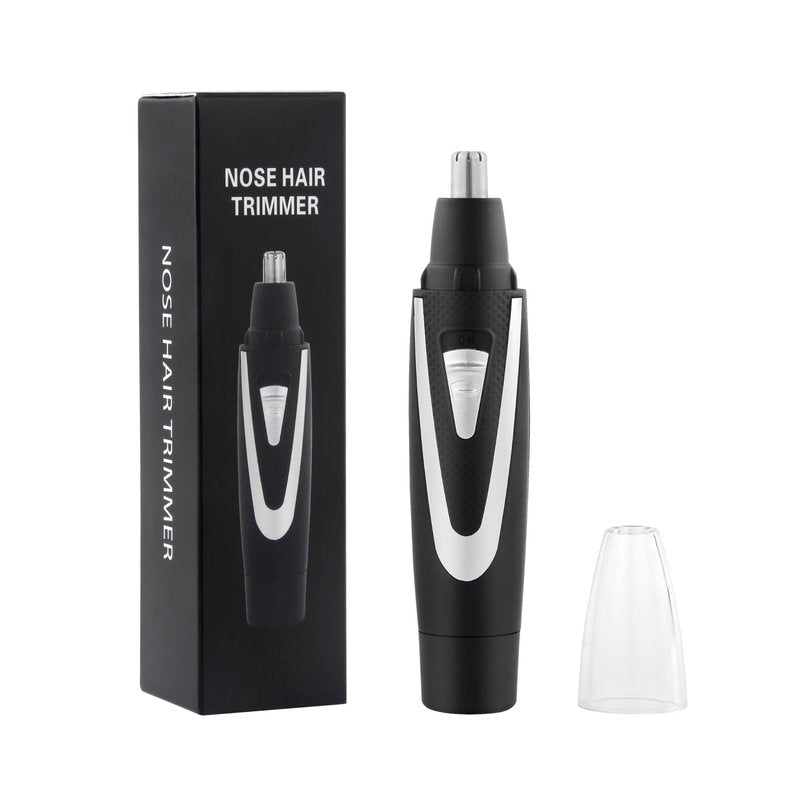 Ear and Nose Hair Trimmer Clippers: 2026 Professional Painless Eyebrow & Facial Hair Trimmers Remover for Men Women, Battery-Operated Nasal Clipper, Dual Edge Waterproof Blades for Easy Clean, Black