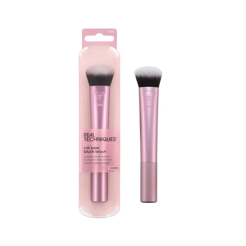 Real Techniques Cat Paw Blush Brush - Unique Paw Shape for Liquid & Cream Blush, Soft Blending Bristles, 1 Count