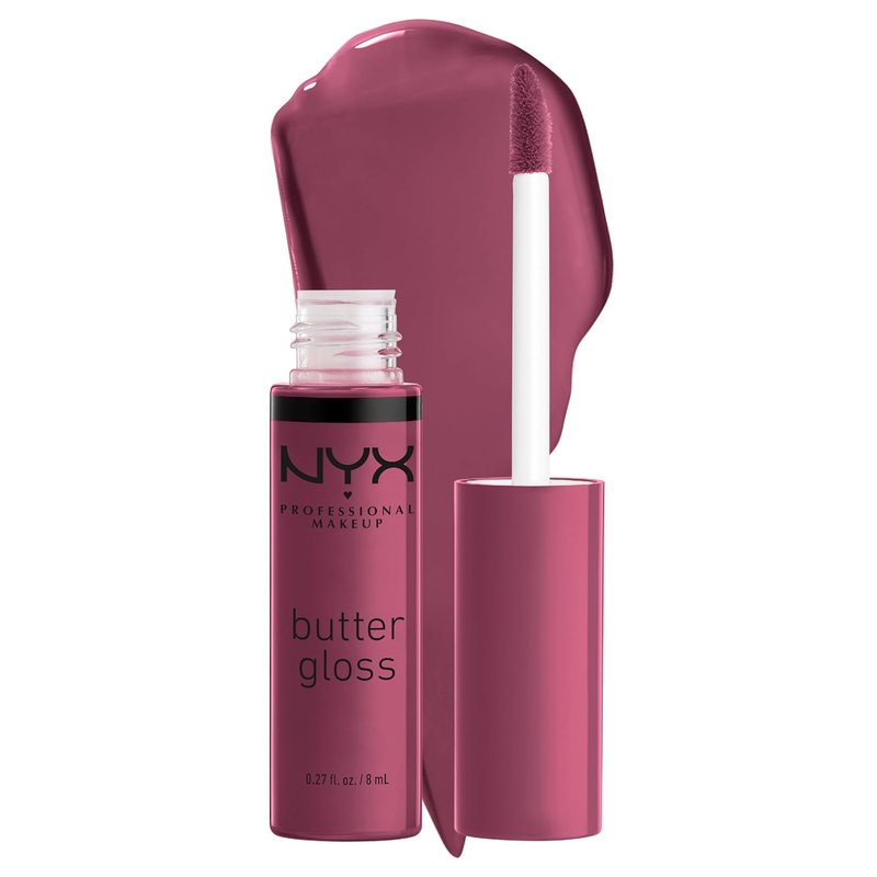 NYX PROFESSIONAL MAKEUP Butter Gloss - Non-Sticky Lip Gloss in Cranberry Pie (Mauve Purple)
