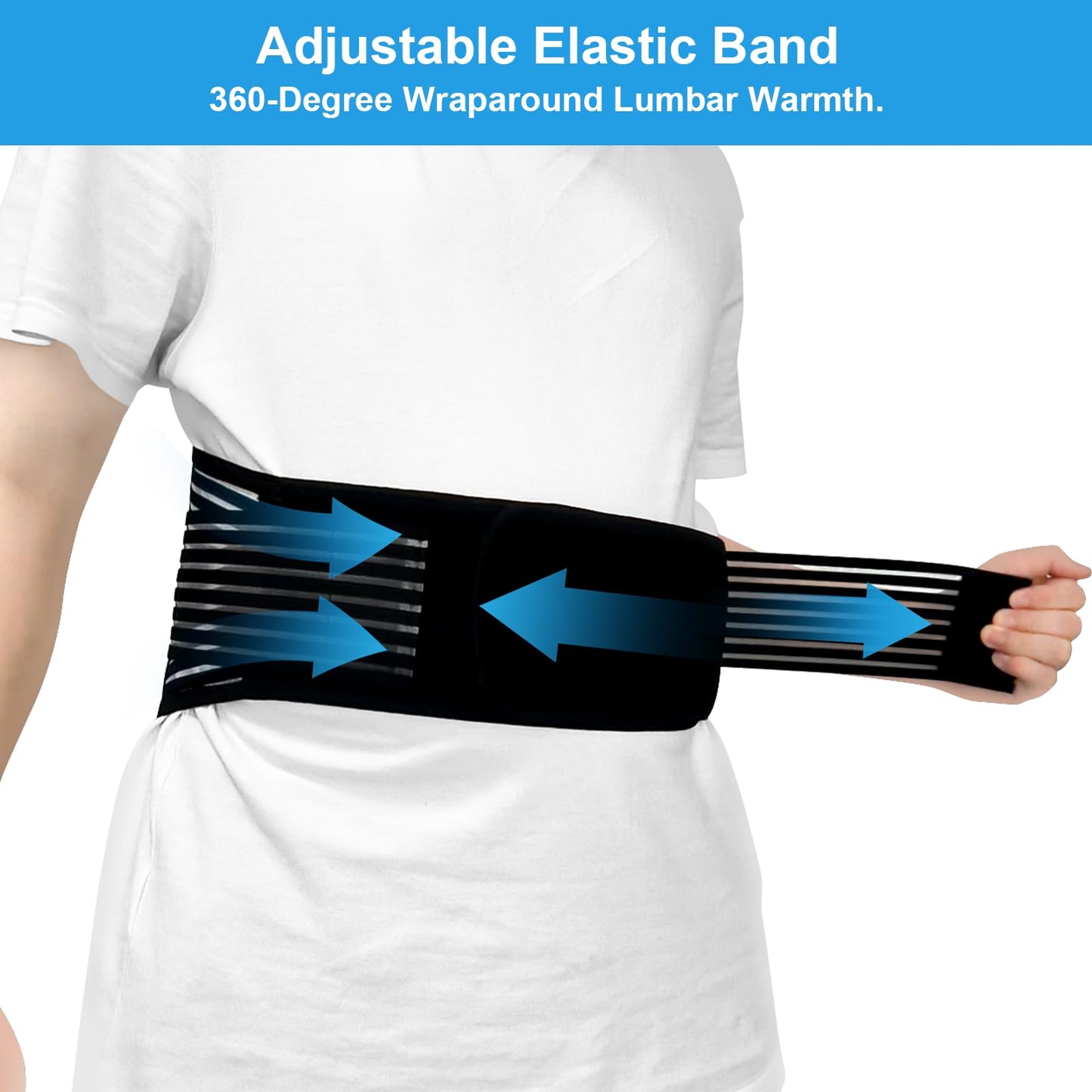 KkaFFe Back Support with Magnet, Tourmaline Magnetic Back Braces for Lower Back Pain Relief, Self Heating & Soothing Waist Band, Lumbar Support Belt for Herniated Disc/Sciatica(Medium)