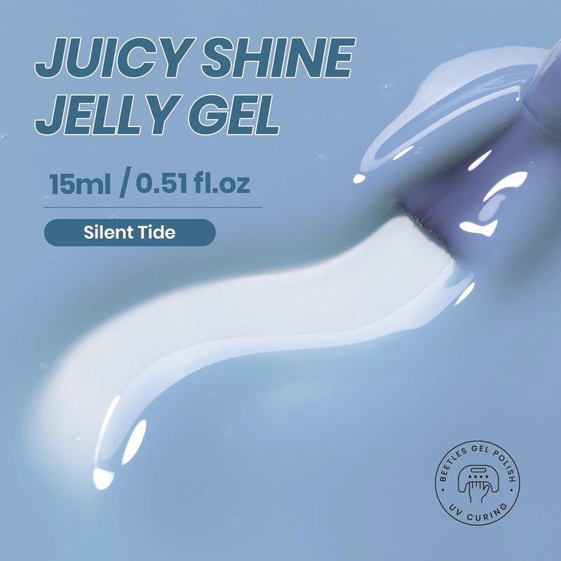 Beetles Blue Jelly Gel Nail Polish - Translucent Blue Soak Off UV Gel | 15ML for Spring Nail Art & DIY Manicure