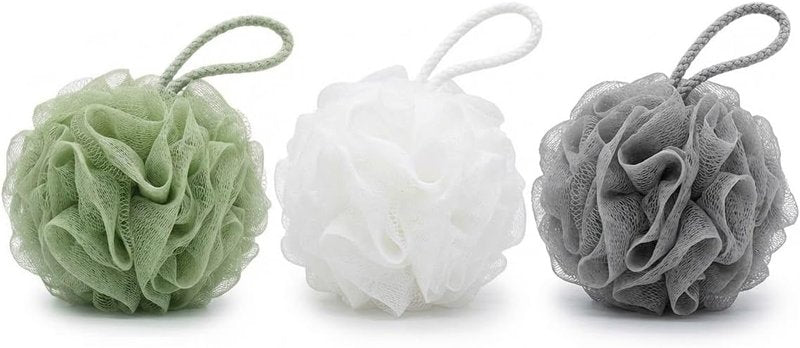 High-Density Mesh Pouf Bath Sponge by [Brand Name] - Eco-Friendly 240-Mesh Shower Scrubber | Large 4.9'' Green