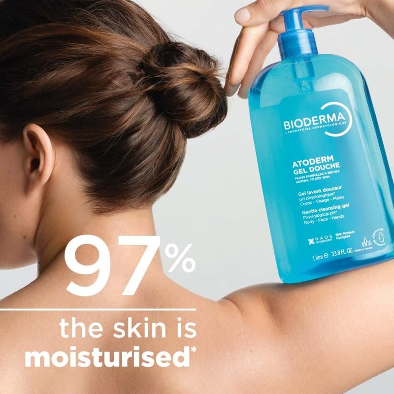 Bioderma - Atoderm Hydrating Shower Gel Body Wash - Moisturizing Face and Body Cleanser for Normal to Dehydrated Sensitive Skin