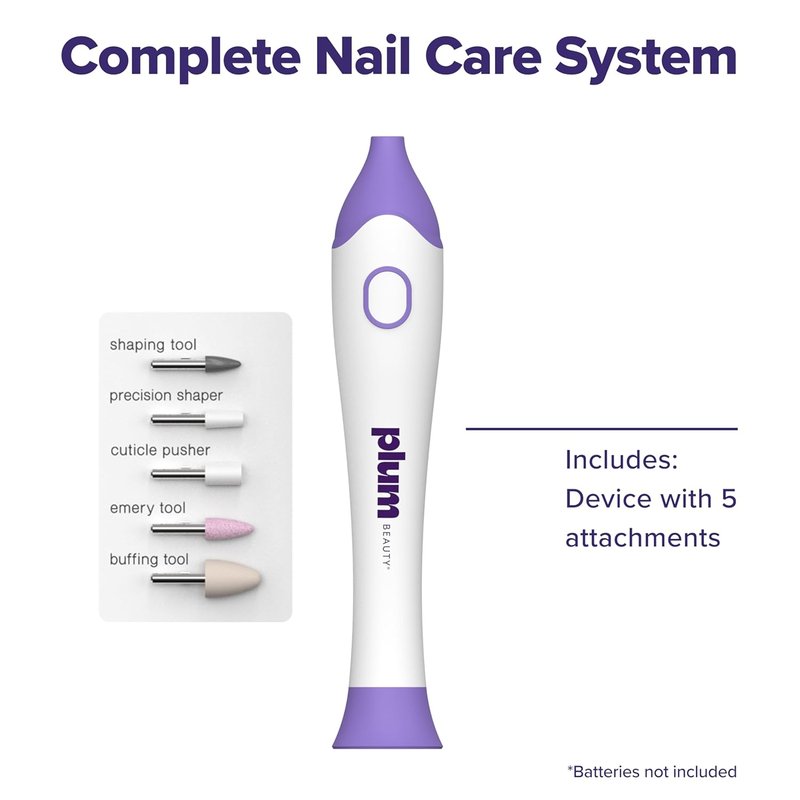 Complete Nail Care System - 5-in-1 Electric Manicure & Pedicure Kit with Interchangeable Attachments for Shaping, Buffing, Cuticle Care
