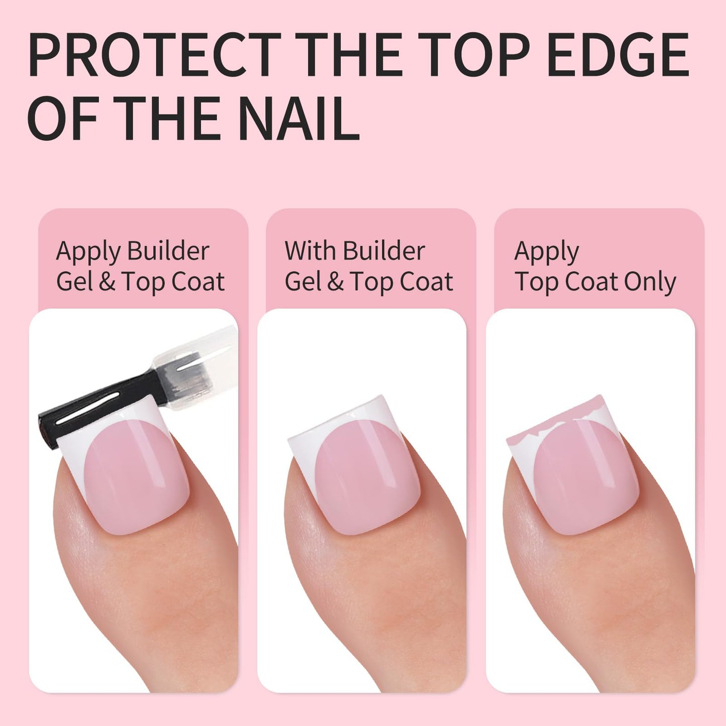 Vansiho 150 pcs French Tip Toe Nail Tips Press on, French Tips Toenail Press on Square for Women, Pink Soft Gel Fake Toe Nails, Acrylic Nails Soak off Toe Nail Home DIY 15 Sizes